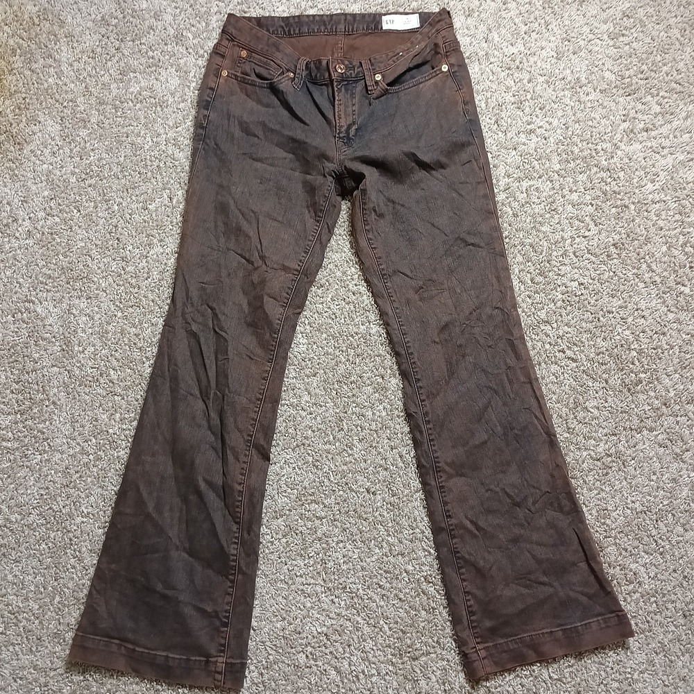 GAP Brown Long & Lean Low Rise Bootcut Jeans Women's 28 Regular - Picture 2 of 9